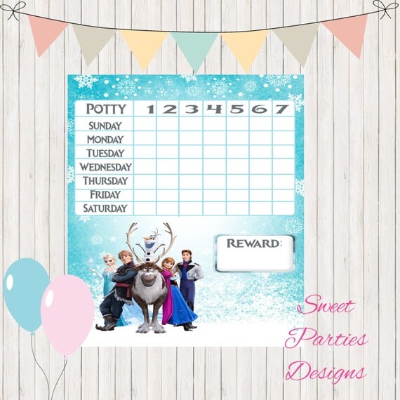 Frozen Potty Training Chart Print your own by SweetPartiesDesigns