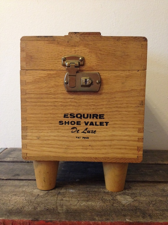 Esquire Shoe Valet DeLuxe vintage mid century shoe shine box