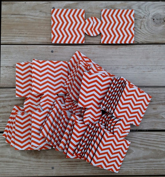 Items similar to Unsewn Embroidery Blank Orange and White Chevron Can Koozies on Etsy