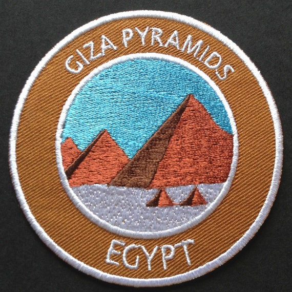 Giza Pyramids Egypt Embroidered Ironon Patch Unesco Trekking
