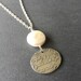 SALE Poetic License, White Coin Pearl, Fine Silver, Sterling Silver Necklace, erinelizabeth