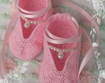Crochet Pattern Lace Baby Booties