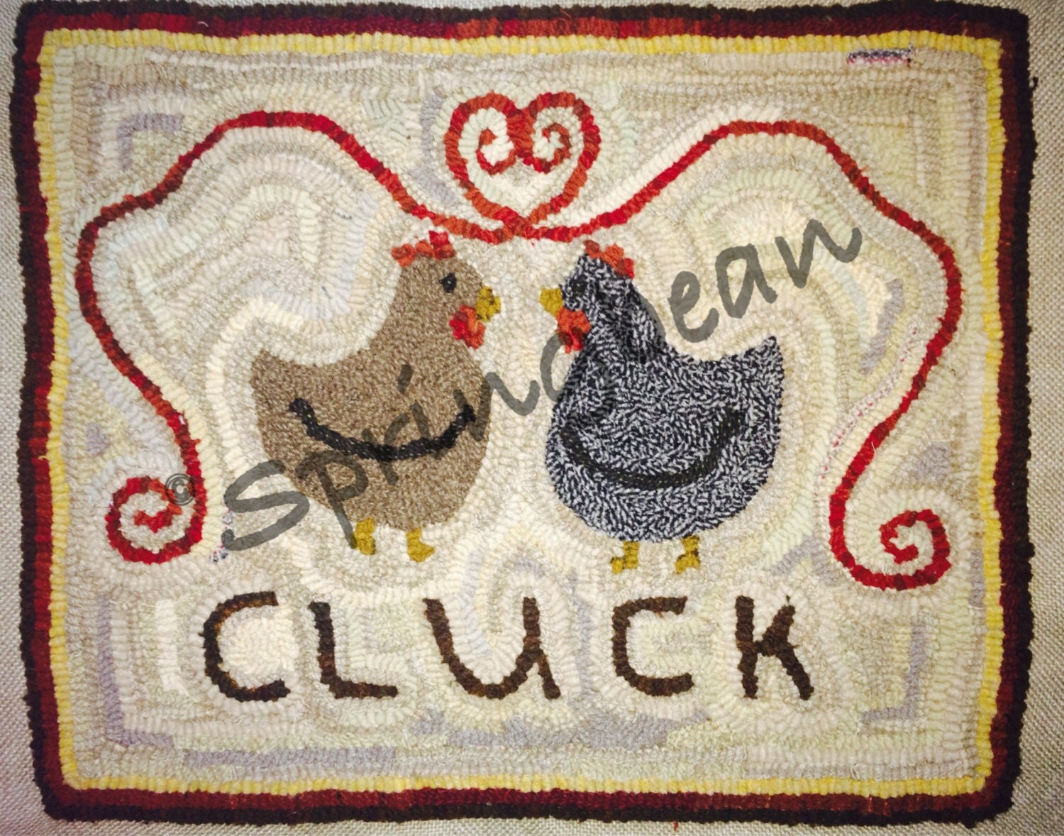 Primitive Chickens Rug Hooking Pattern