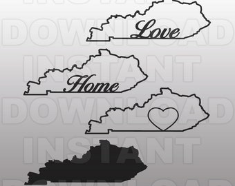 Kentucky SVG File - Kentucky Outline SVG File - Vector Clip Art for Commercial & Personal Use for Cricut, Silhouette Cameo, Vinyl Cut File