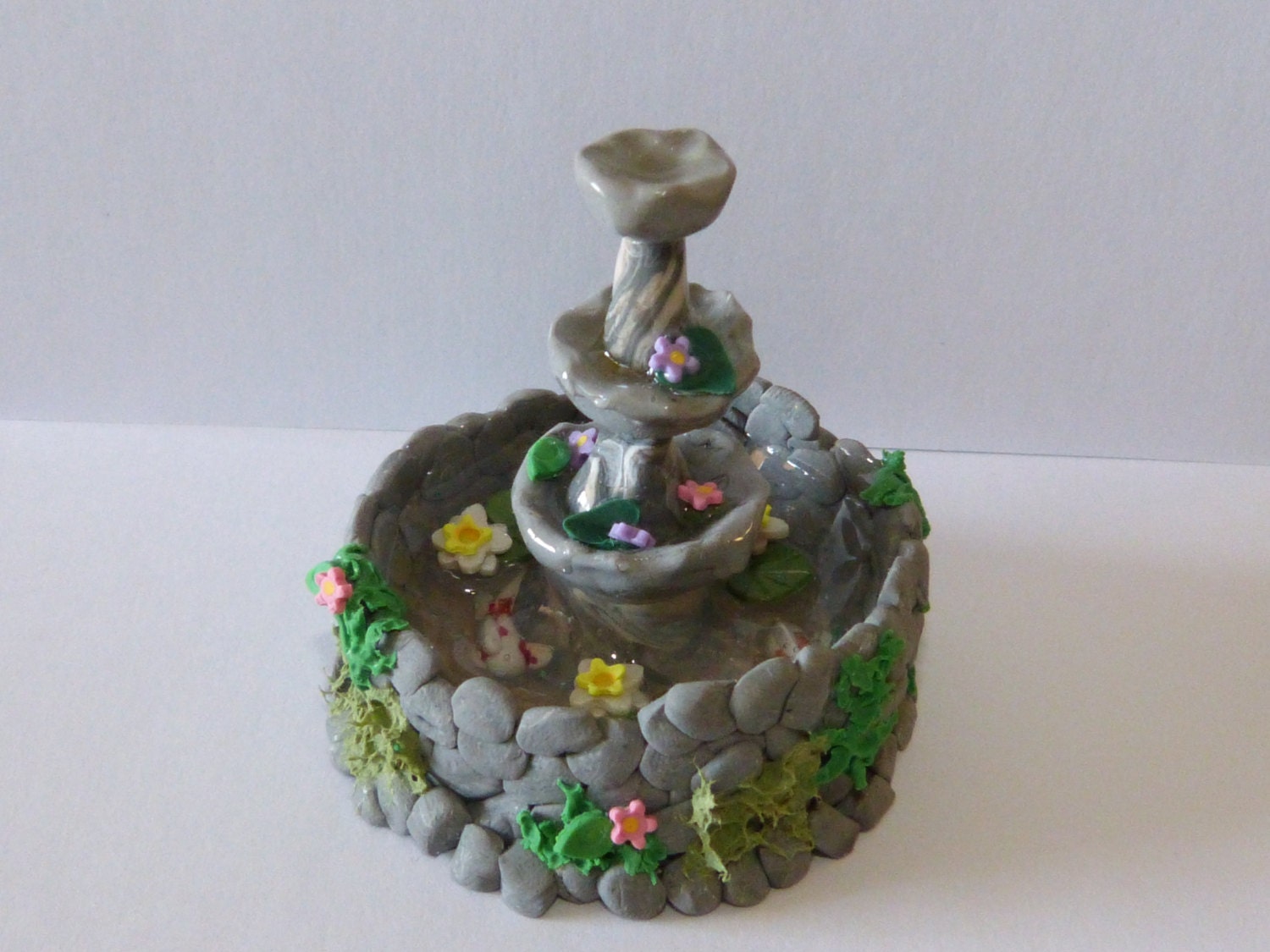 dollhouse miniature garden miniature water fountain whimsical dollhouse miniature garden miniature water fountain whimsical