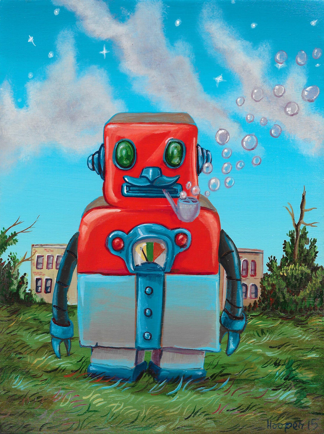 Original Robot Art Bubble Blowing Robot by Mr. by mrhooper