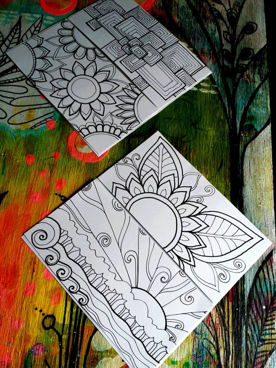 5 Midori Coloring Page Inserts includes 10 by RobinMeadDesigns