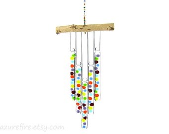 Rainbow Wind Chime Random Rainbow Dot Wind Chime Windchime Glass Chimes