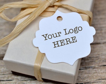 192 Tags - Custom Hang Tags Price Tags Product Display Fancy Cut Tag Your Logo Personalized