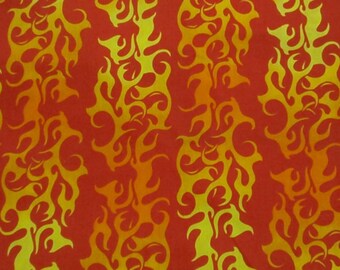 Flame fabric red orange yellow - 5 yards
