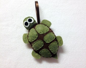 Turtle Ornament, Felt Animal Ornament, Christmas Ornament, Bellini the Turtle - Made to Order, Christmas Decoration