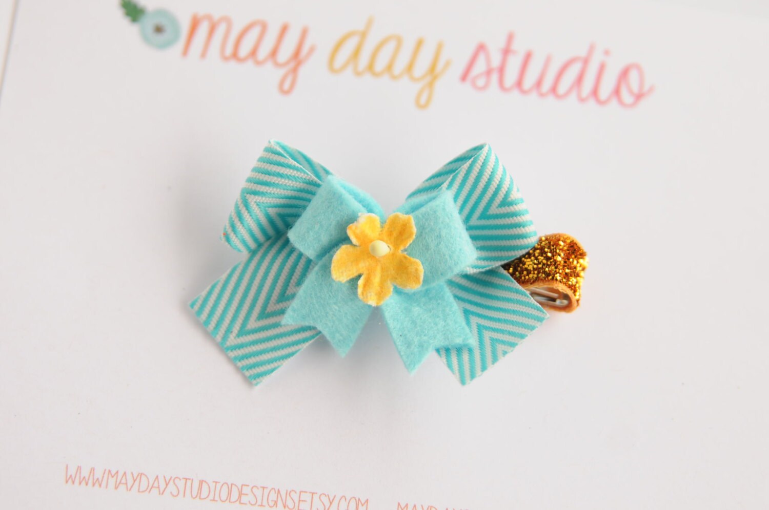 toddler/baby/girls alligator hair clip by maydaystudiodesigns