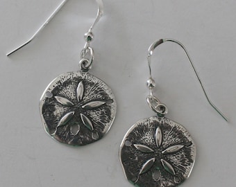 Sterling Silver SAND DOLLAR Earrings - Beach, Seashore, Vacation, Shells