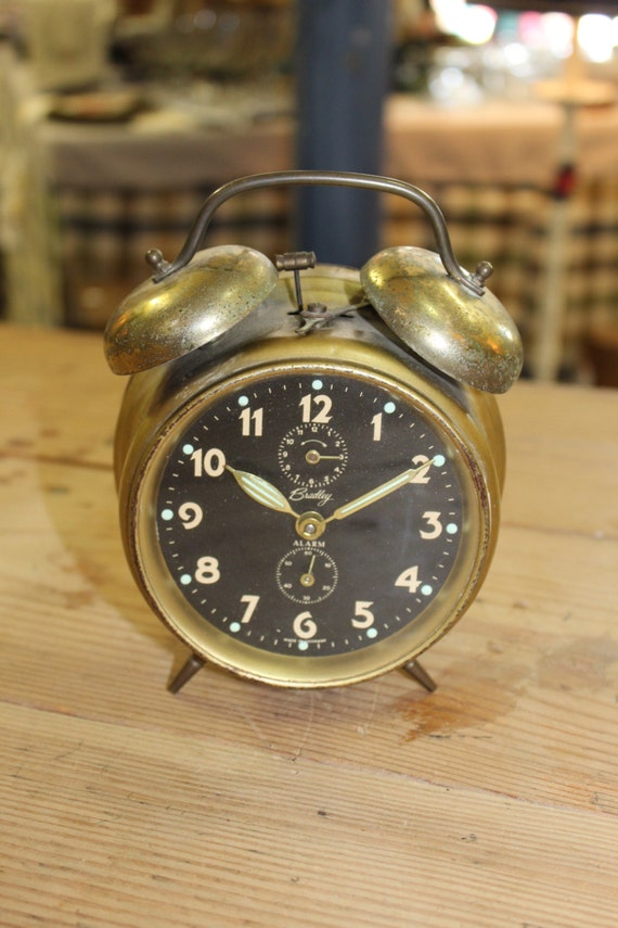 Antique Bradley Old Tymer Brass Finished Twin Bell