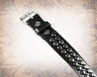 Dome Stud Belt - Black - Studded Leather Belt, Black Leather Belt, Leather Belt, Mens Leather Belt, Women's Leather Belt, Belt