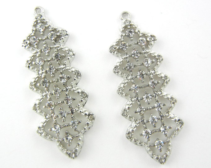 Pair of Rhinestone Drop Charms