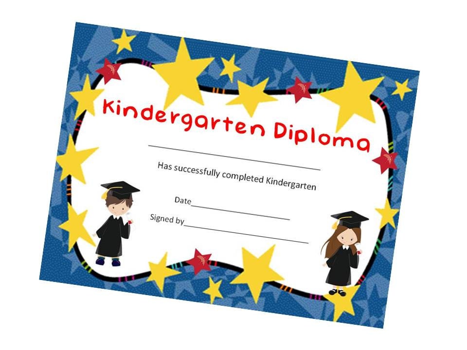kindergarten graduation child kid diploma certificate award