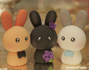 rabbit wedding cake topper, bunny Wedding Cake Topper---for the couple only---k936