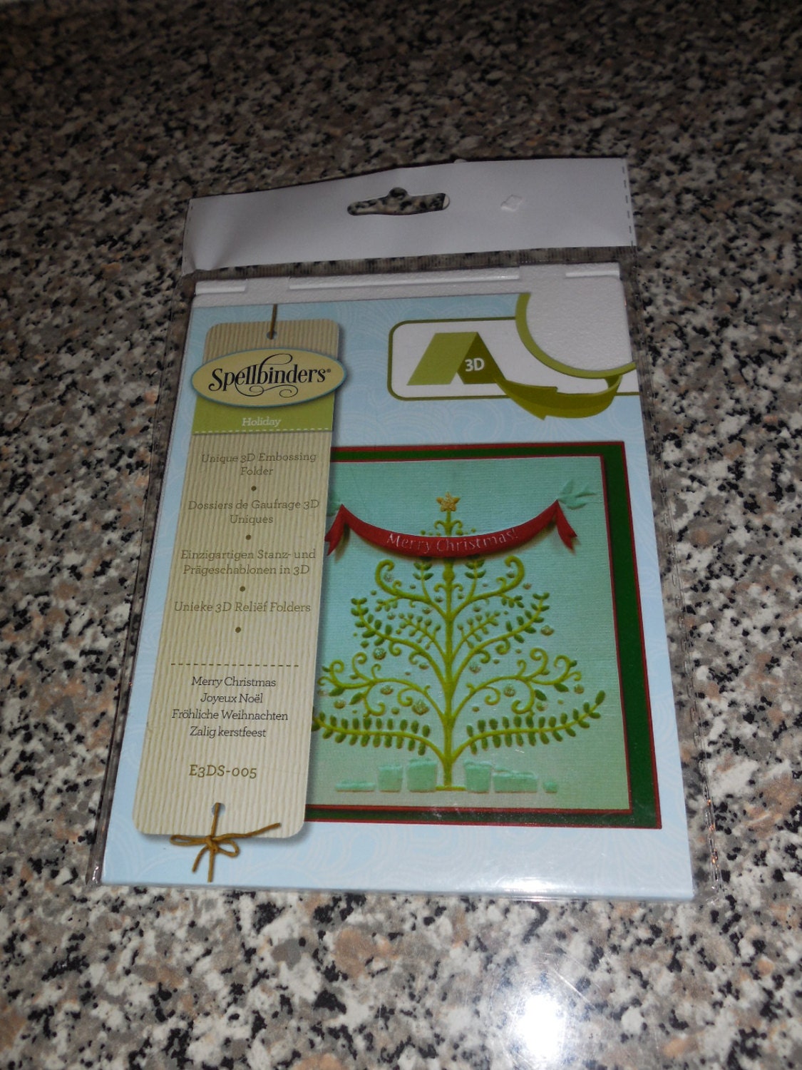 Spellbinders 3D Holiday Embossing Folder Merry Christmas