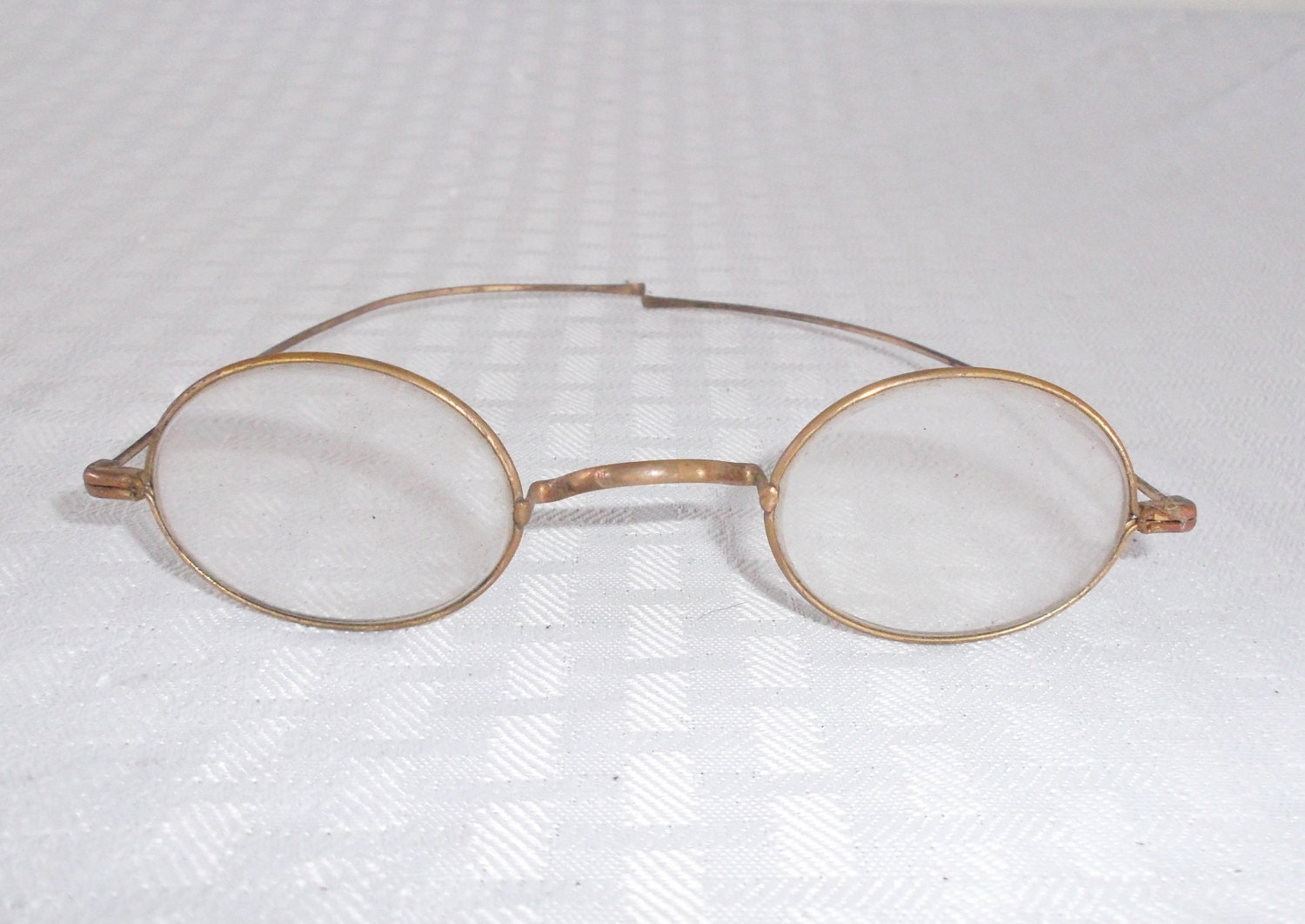 Antique Victorian Wire Rimmed Oval Lens Eyeglasses Men Or 