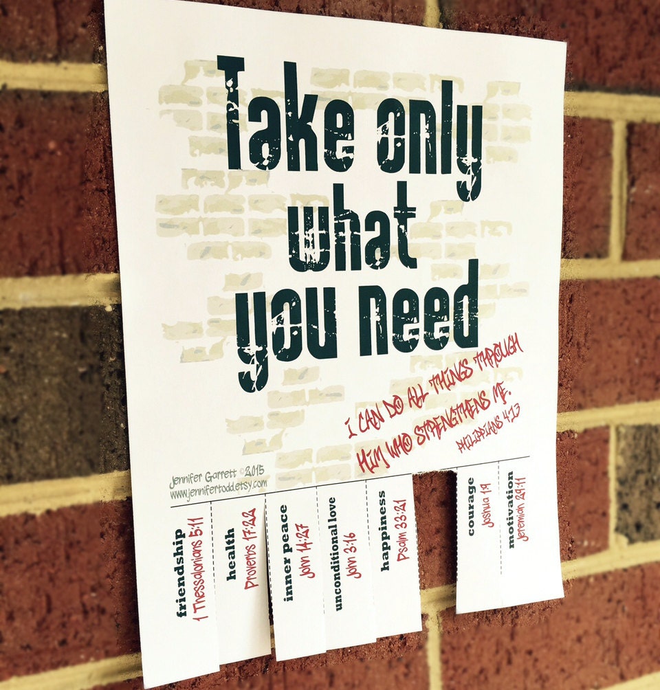 Take What You Need Printable Tear Off Poster with by JenniferTodd