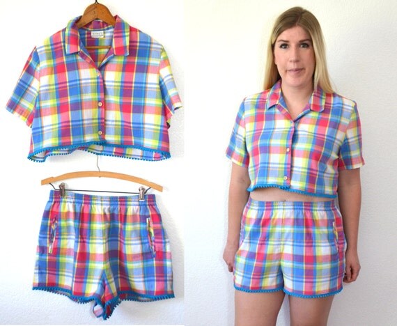 trim pom crop pom top Shorts Crop Pom Top Plaid SUPER SALE! Shorts 20 Set and   DOLLAR Pom