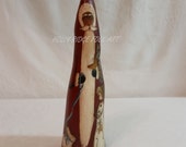Cypress Knee Santa, Snowman, Bunny pull toy, Hand painted, Folk Art
