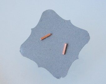 Tiny Earrings, Copper Bar Earrings, Stud Earrings, Stick Earrings, Copper Jewelry, Copper Earrings, Silver Posts, Bar, Copper, Minimal