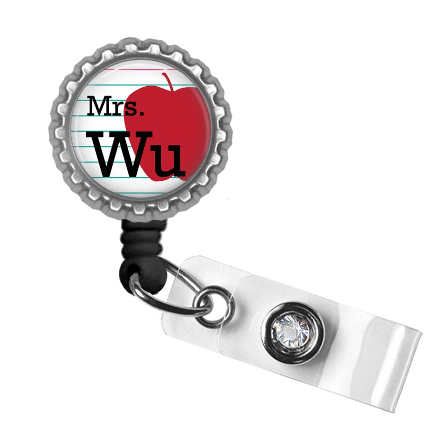 Personalized Teacher Apple ID Badge Reel by craftyaddictions