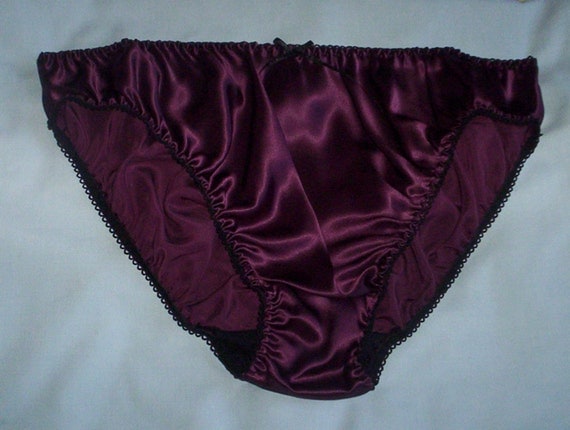 Items similar to Deep Purple silk satin hipster panties in UK size 16 ...