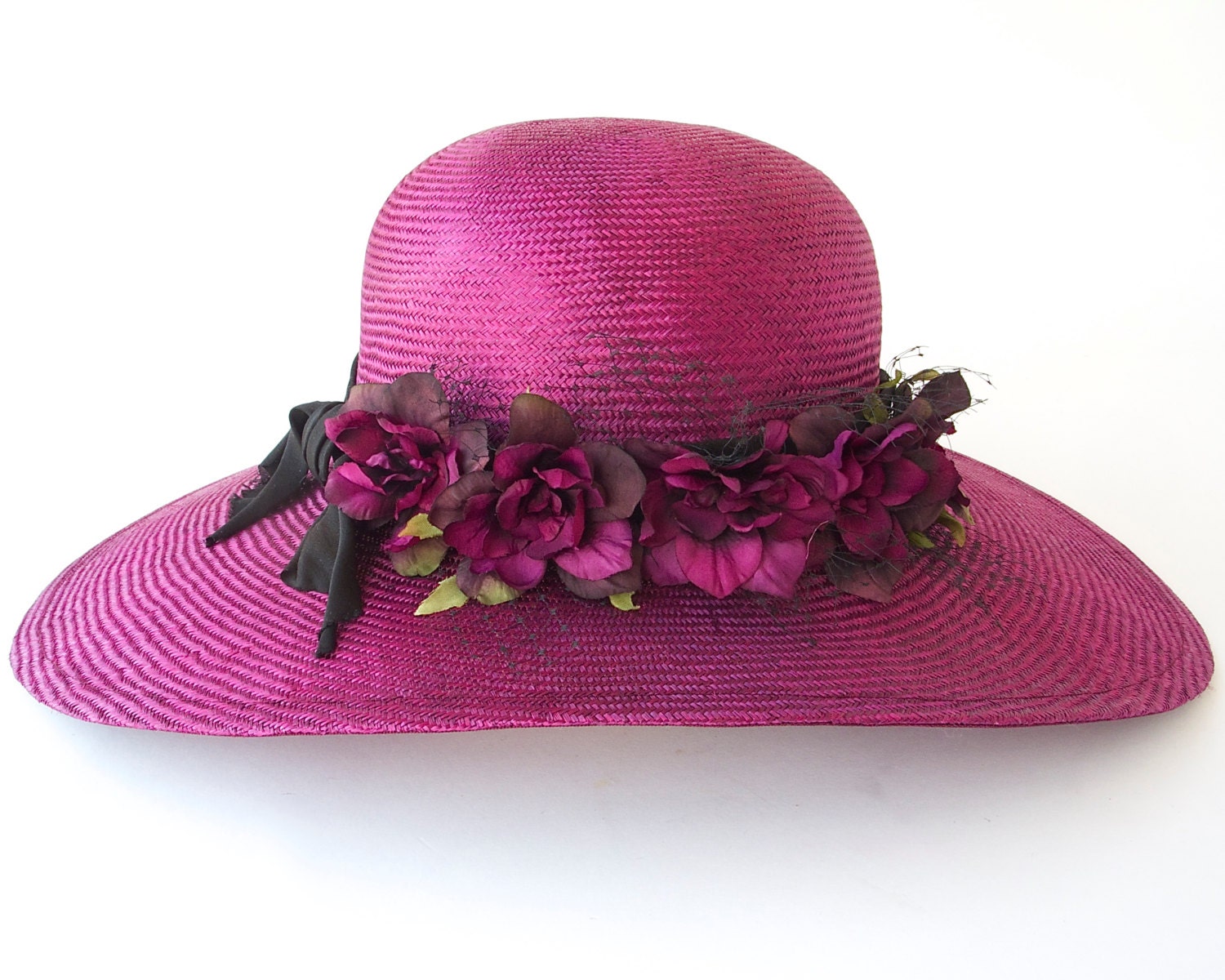 Wide Brimmed Straw Hat Kentucky Derby Hat Spring Fashion