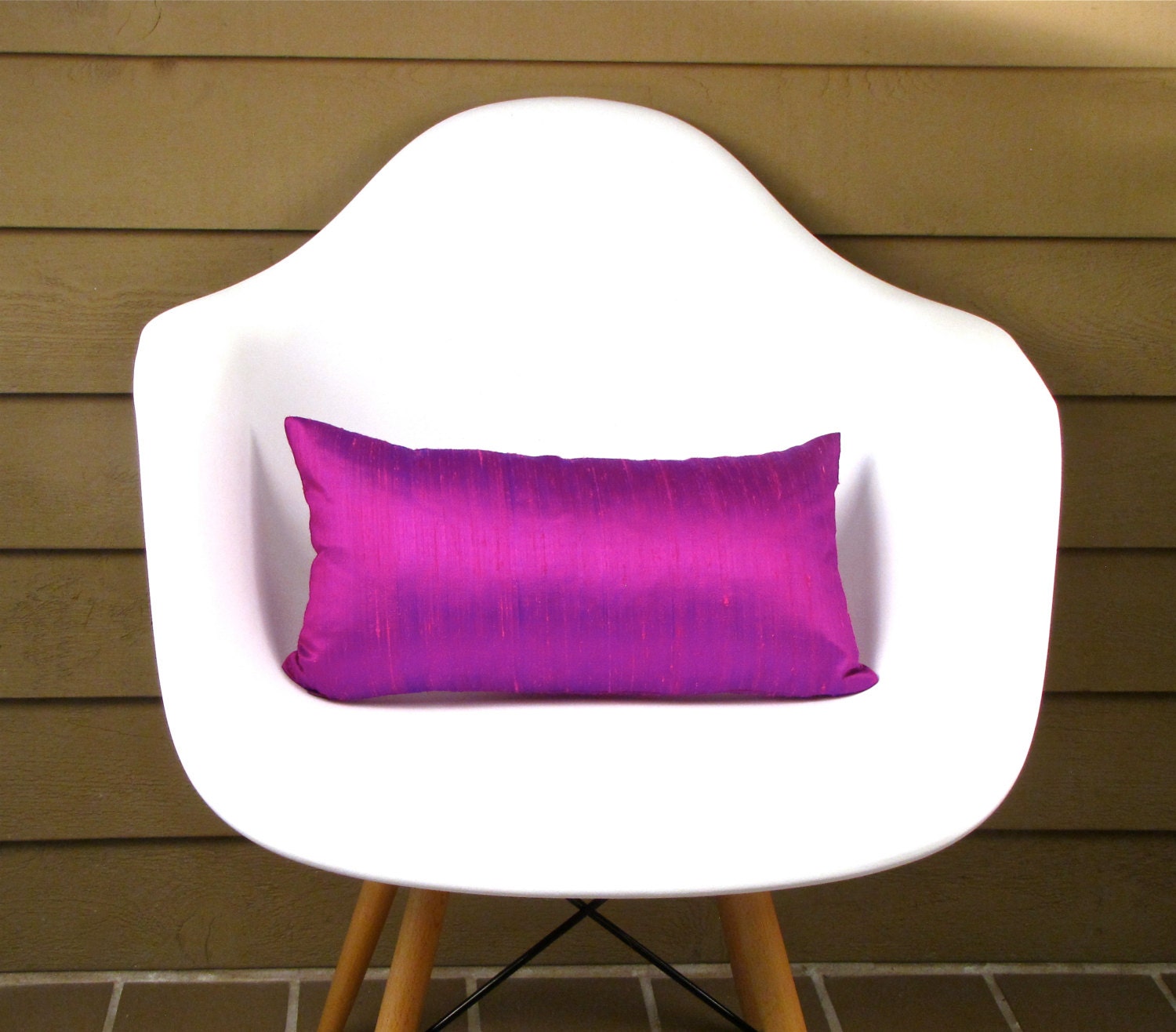 Purple Silk Pillow 10 x 18 inch Small Purple by MiCasaBella