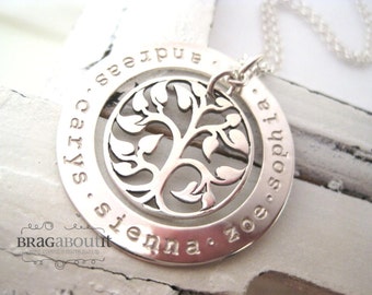 Personalized Hand Stamped Necklace . Personalized Necklace . Hand Stamped Personalized Necklace . Brag About It . My Family Tree (XL)