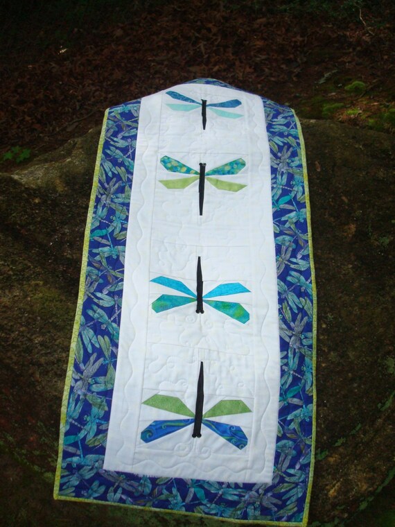 Dragonfly Table Runner Wallhanging by Jackiesewingstudio on Etsy