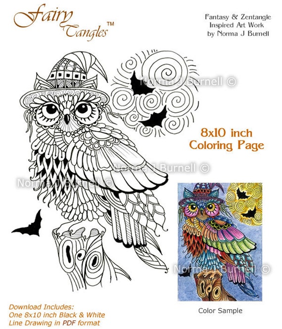 fairy tangle halloween coloring page