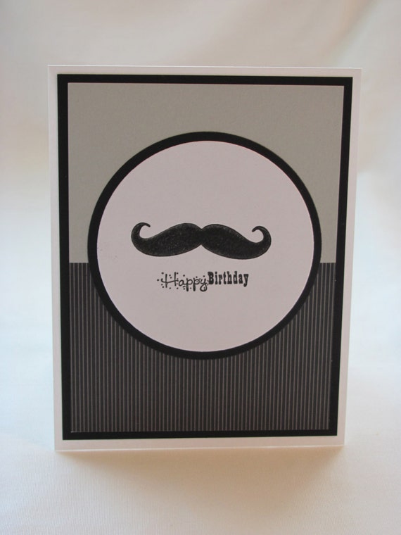 Items Similar To Moustache Card Happy Birthday Card Birthday Wishes