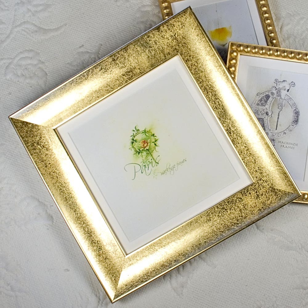 8x8 inch Smooth Gold Photo Frame with a Delicate Frosted