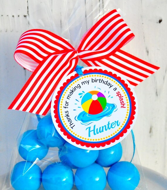 Beach ball Gift Tags Beach Ball Favor tags Pool by thepaperkingdom