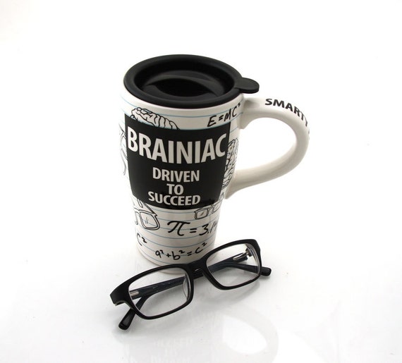 Brainiac travel mug with handle ceramic travel mug