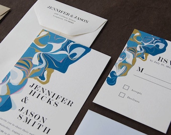 Marbled Wedding Invitation Suite