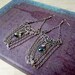 Long Filigree Earrings, Tribal Earrings, Indian Earrings, Bollywood Earrings, Gypsy Earrings, Boho Earrings, Shoulder Dusters, Swarovski