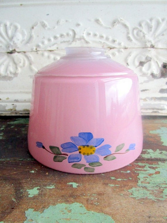 Antique Reverse Painted Glass lamp shade globe by Holliezhobbiez