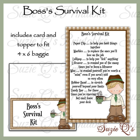 Boss's Survival Kit includes Topper and Card BOSS'S