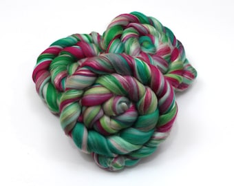 Merino Wool / Silk Roving (combed top) - Custom Blended Commercially Dyed Roving for Spinning or Felting - 4 oz
