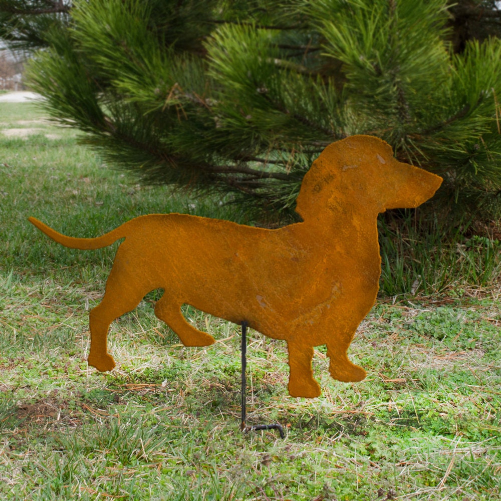 Dachshund metal yard stake Dachshund outdoor home decor