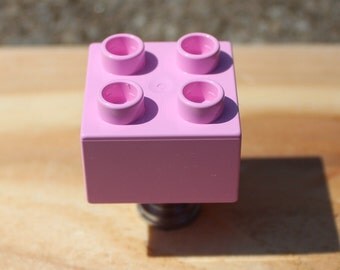 Kids Drawer Knobs - Brick Cabinet Knobs in Light Pink (TK03-07)