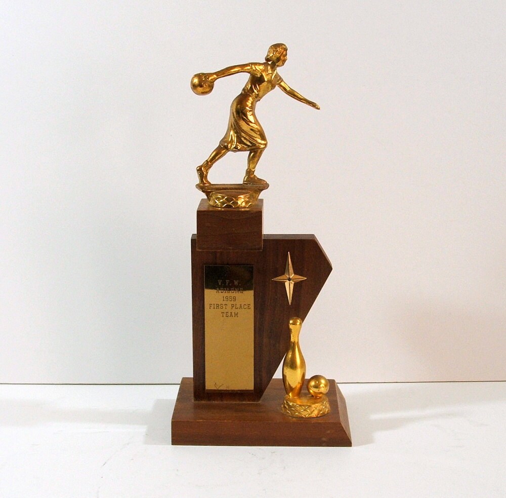 Vintage Bowling Trophy 1959 Womens First Place by TagSaleFinds