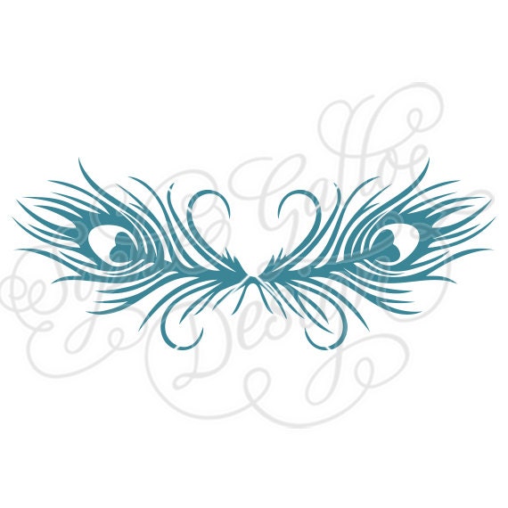 Download Peacock Feather Border SVG DXF digital download files for