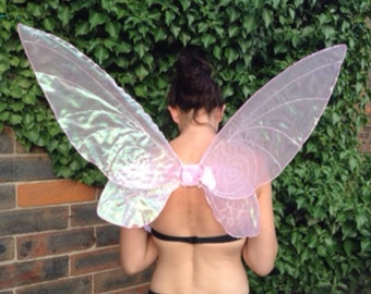 Large Pink Tinkerbell Wings With Added Glitter And Swirls