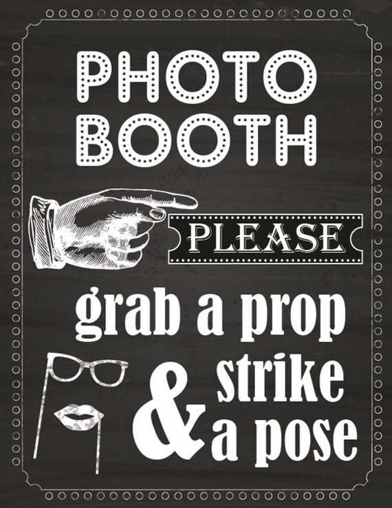 Chalkboard Photo Booth sign props
